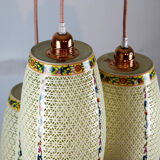 Ceramic pendant light 1980s, set of 3