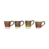 Set de 4 tasses en céramique verts et violets