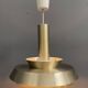 Lampe à suspension en métal VEB couleur laiton et blanc années 1960