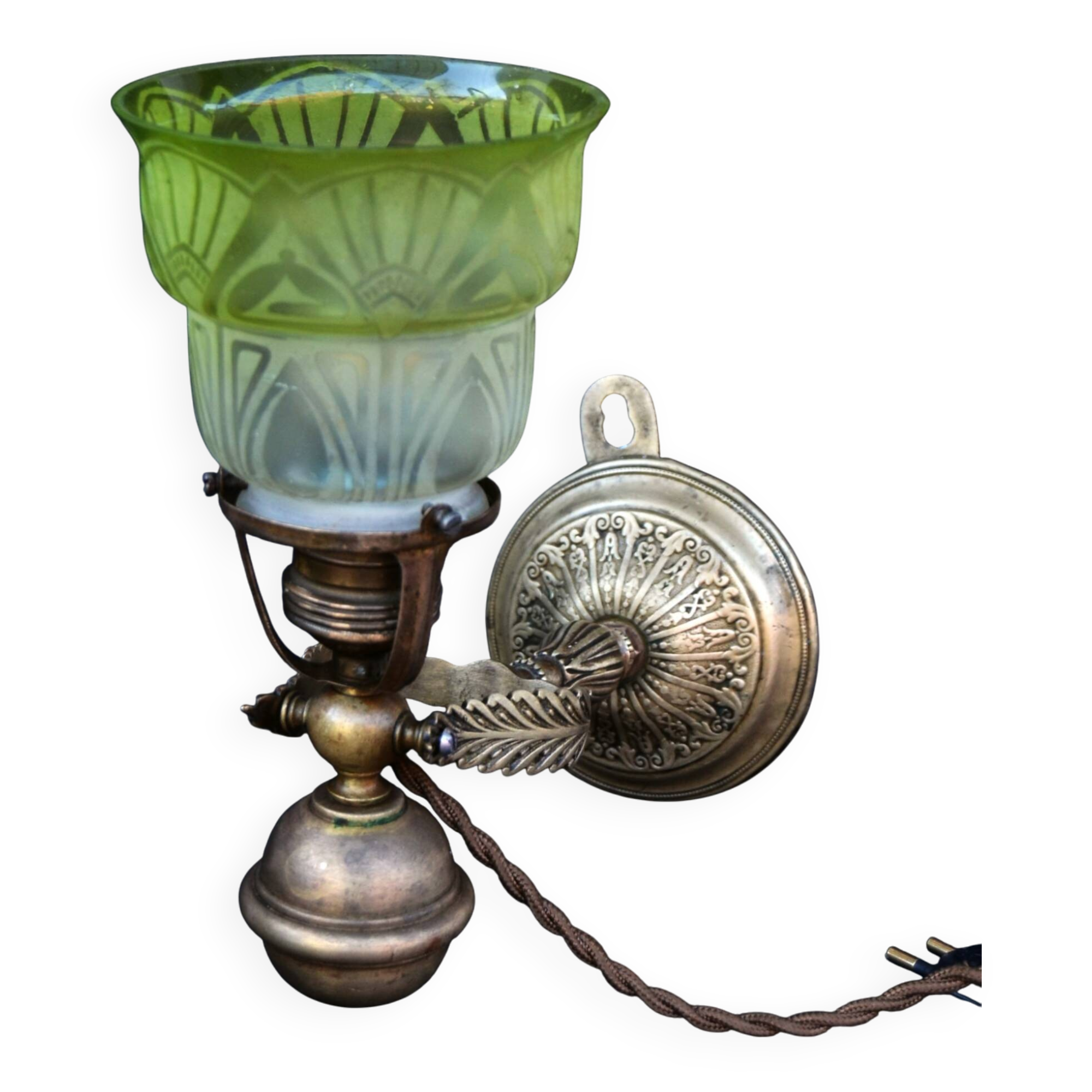 Antique Brass Gimbal Table Lamp Navy Ship Marine Massive Brass - Wall Light