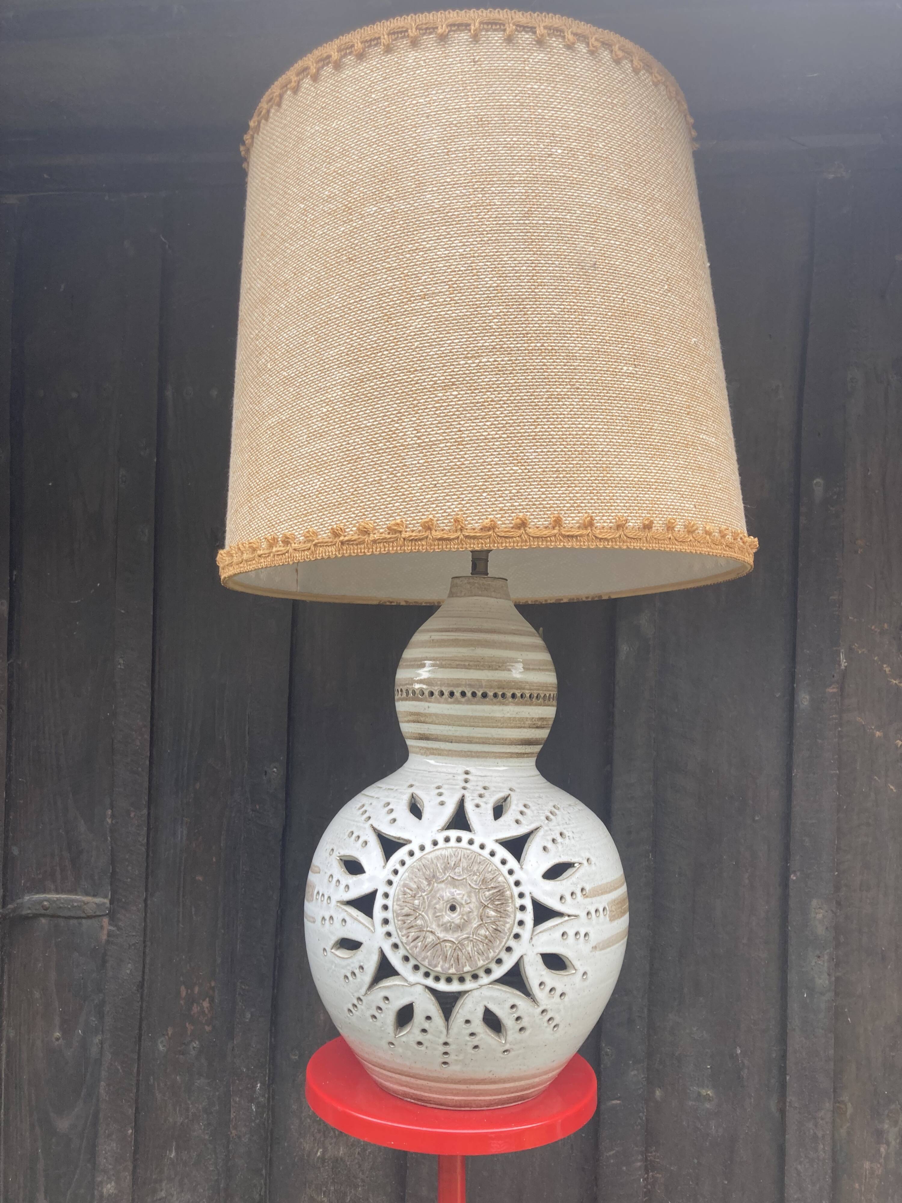 Pierre Pissareff, two-light lamp, signed, Dlg of Georges Pelletier