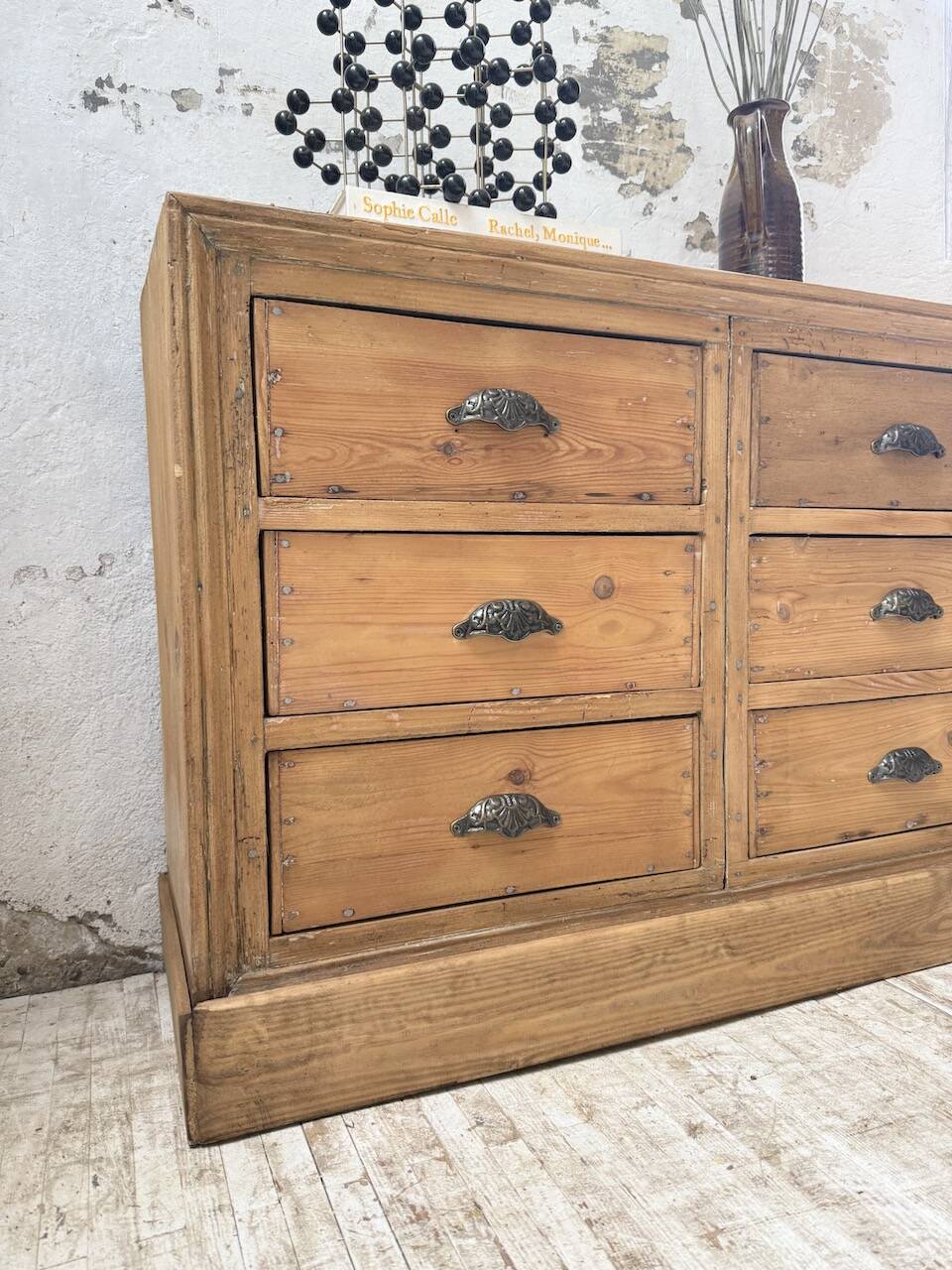 Pine craft cabinet with drawers