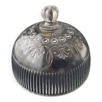 Molded pressed glass cheese bell