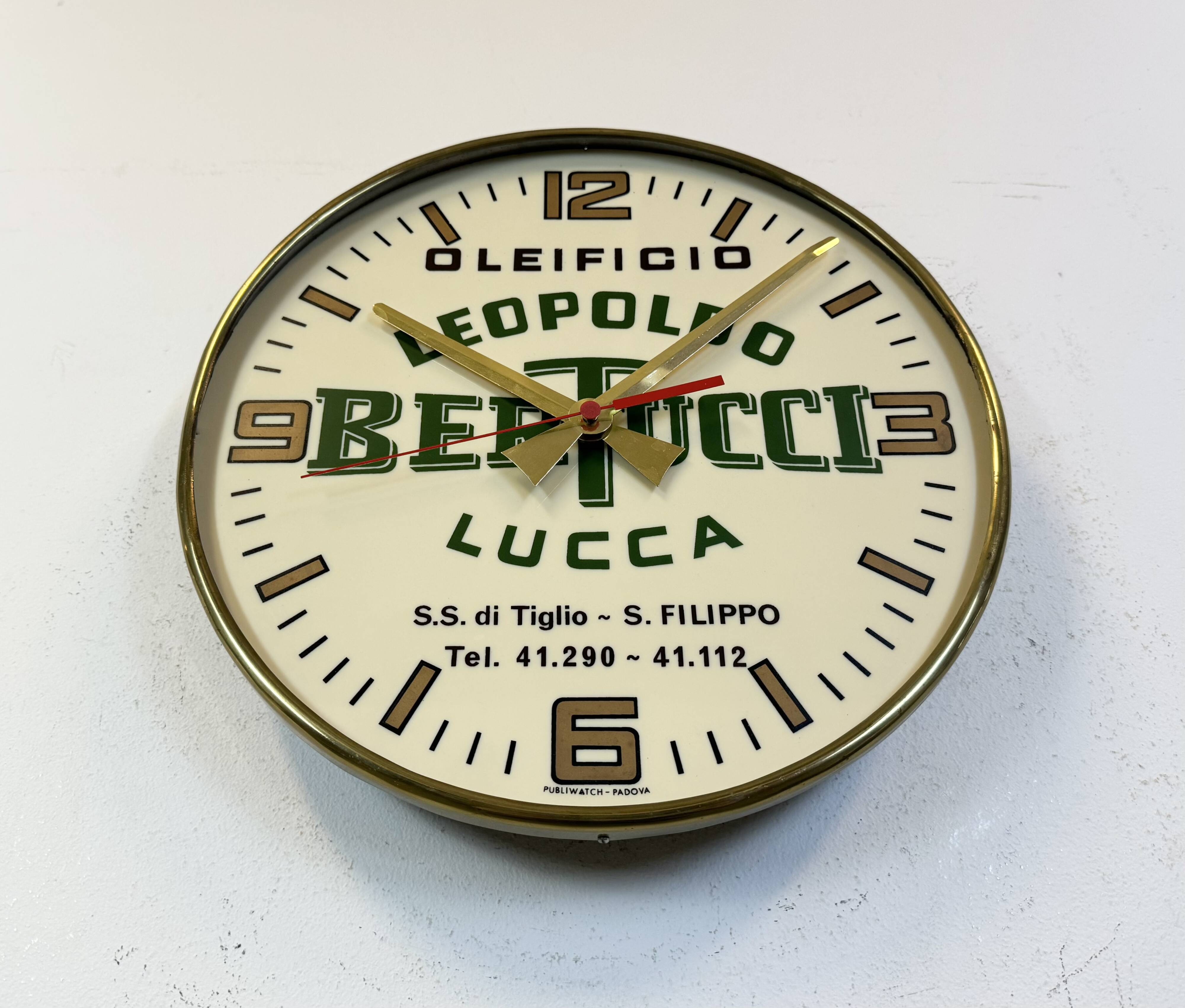 Vintage italian advertising wall clock, 1970s