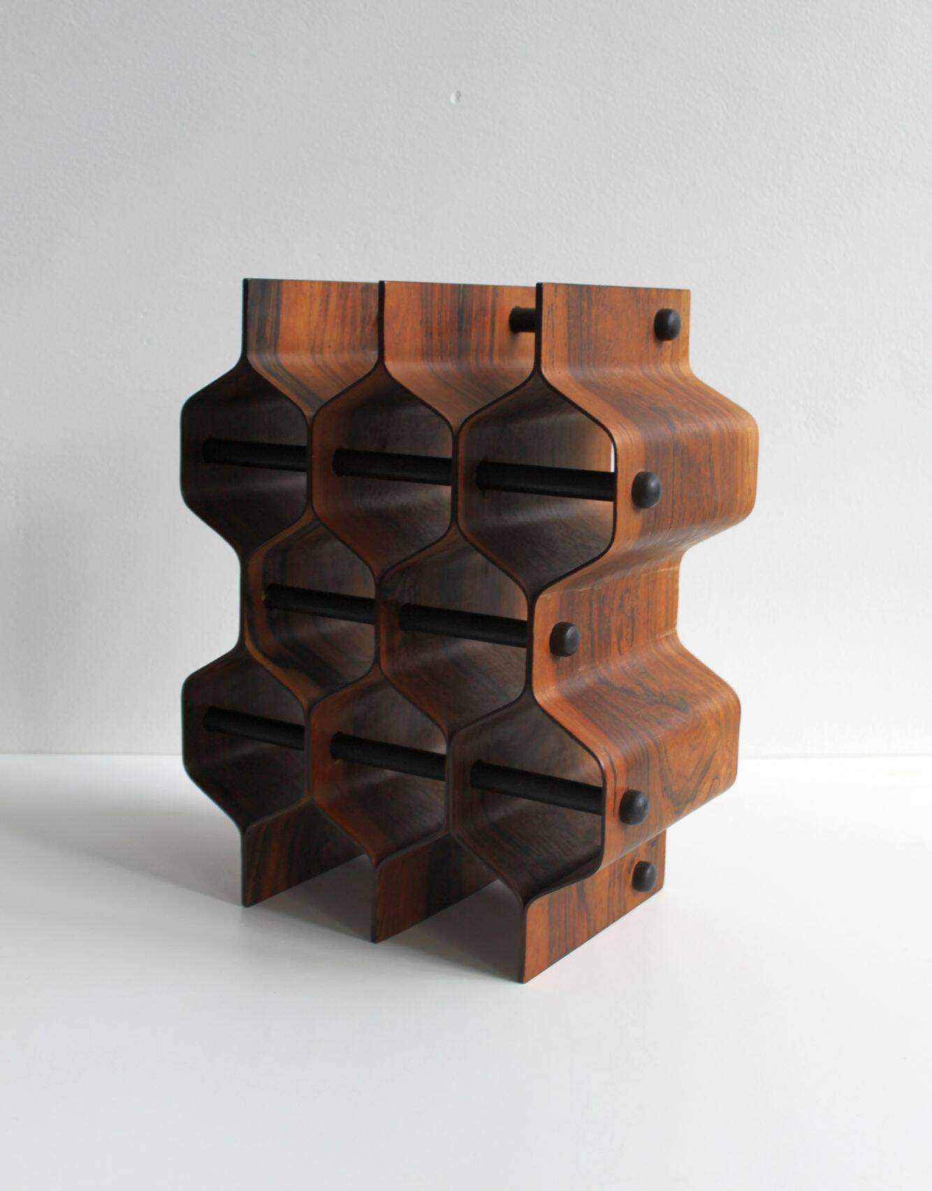 Porte-bouteille en palissandre par Torsten Johansson pour Formtra, 60's.