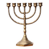 Menorah candle holder in brass or bronze, 60s