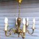 Superb 6-light chandelier in gilded bronze in Louis XVI style, in working condition.