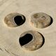 Set of 3 fossilized wood coasters (clear)