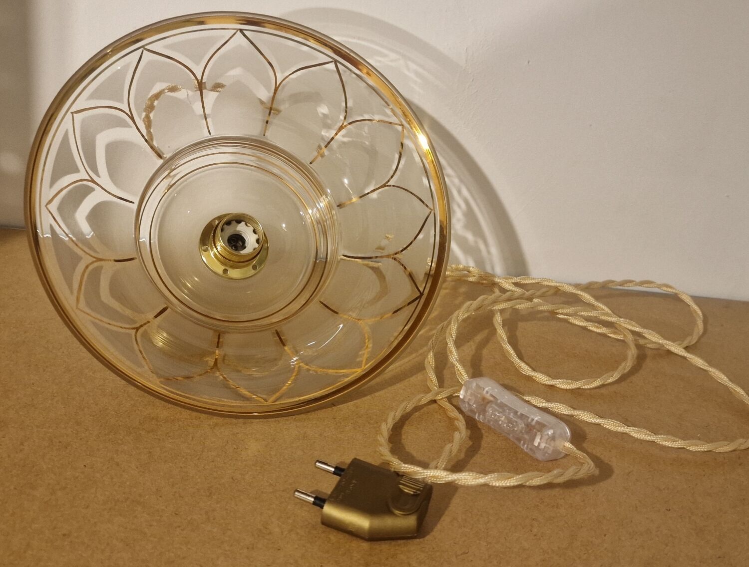 Art deco glassware sliding or pendant lamp