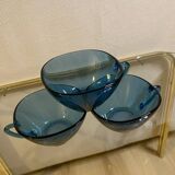 Tasse à café bleues transparentes 70s
