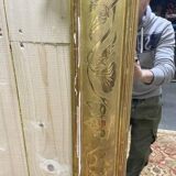 Miroir époque Napoléon III à fronton  à la feuille d'or