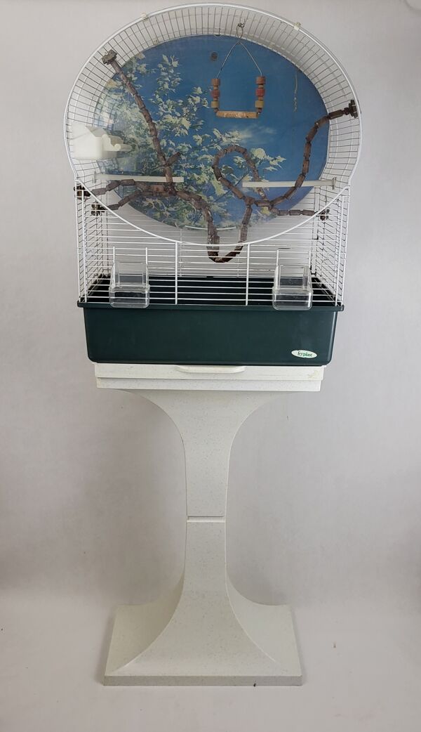 Cage à oiseaux sur pied vintage