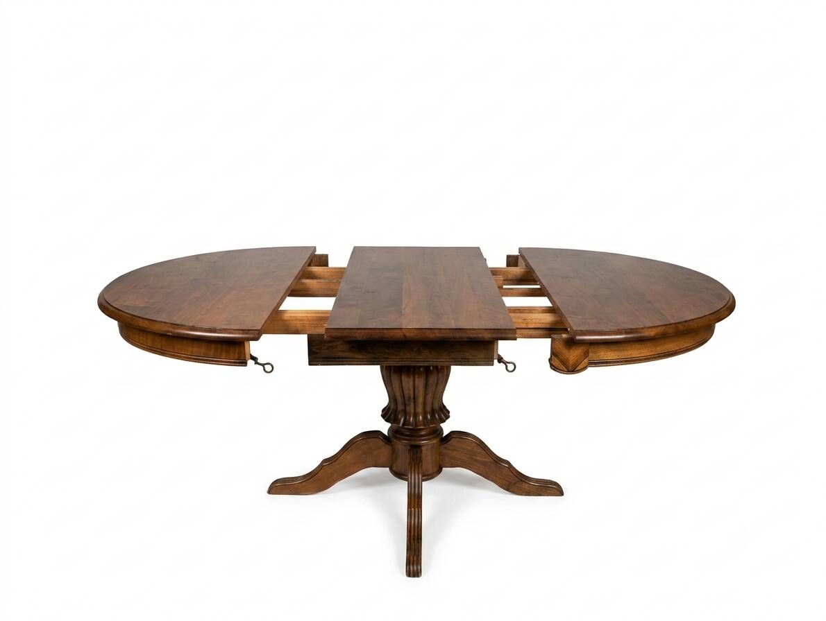 Round Solid Wood Dining Table + Extensions and Chairs