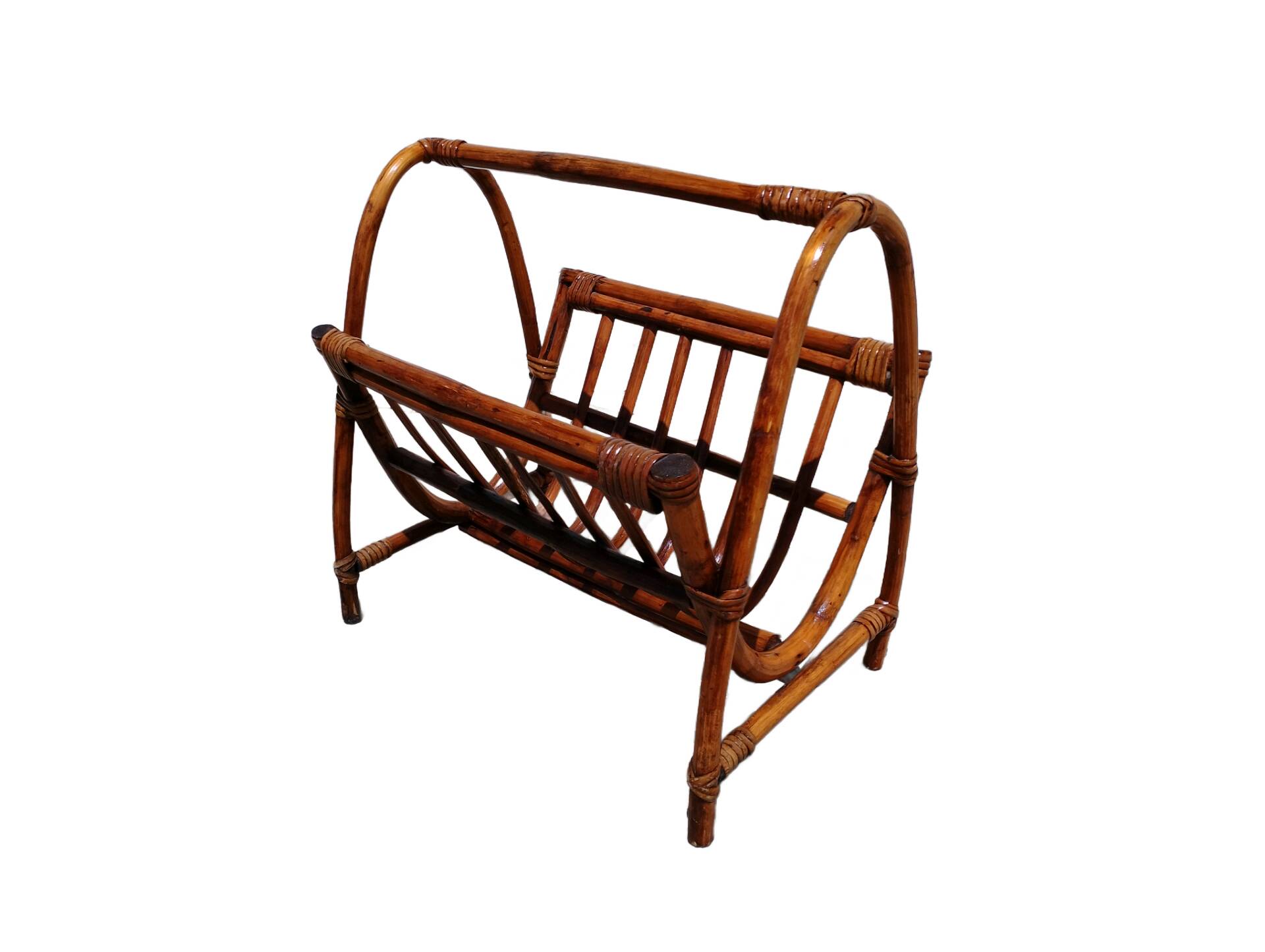 Rattan magazine rack