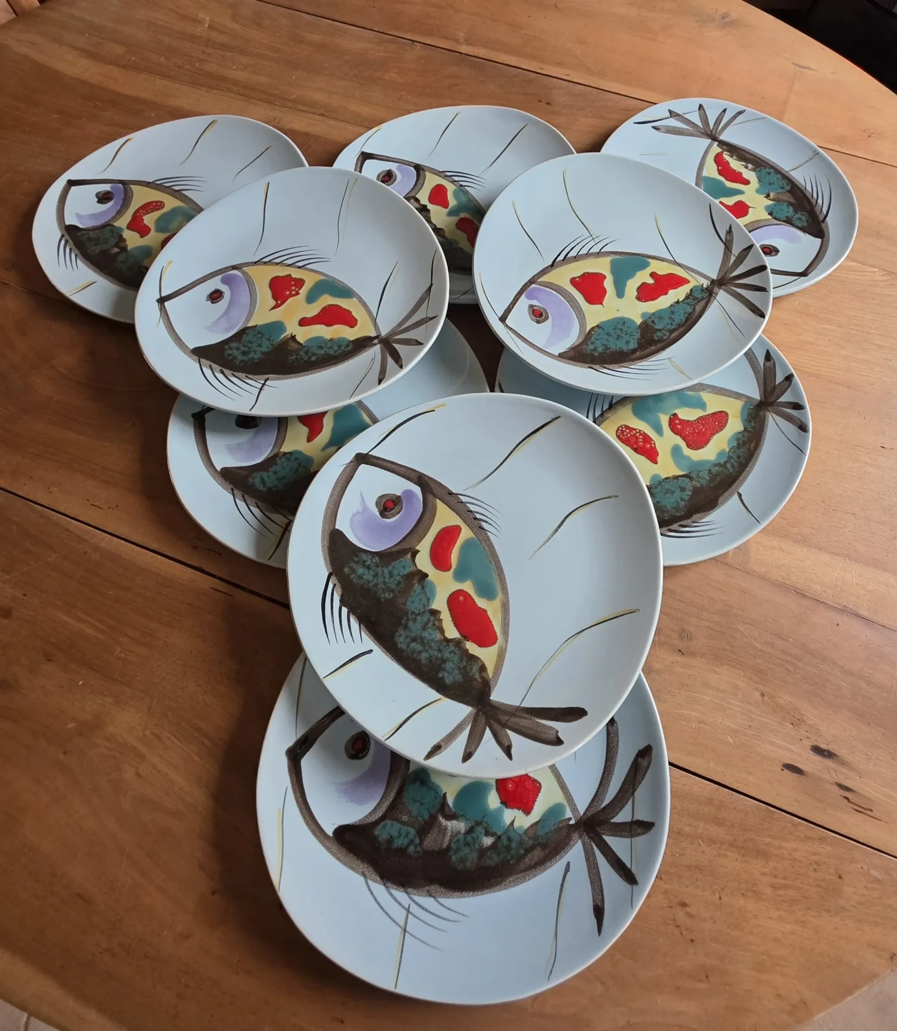Assiettes plates Mid Century