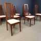 Ensemble de 8 chaises de salle à manger italiennes à dossier haut, années 1980