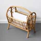 Vintage rattan magazine rack