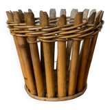 Selency x Monoprix Croisé Laroche rattan planter