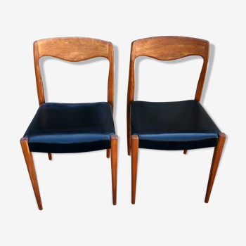 Pair of Scandinavian chairs in 1960s teak