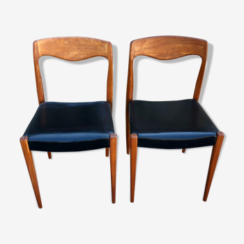 Paire de chaises scandinave en teck années 1960