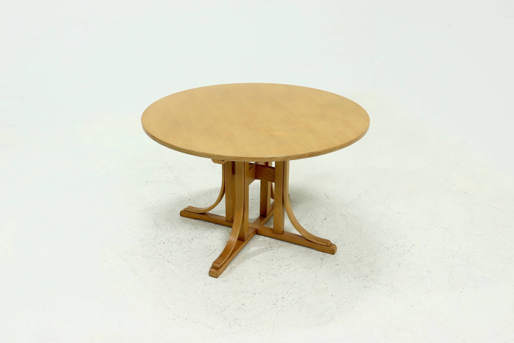 Architectural Bentwood Round Dining Table 1980s
