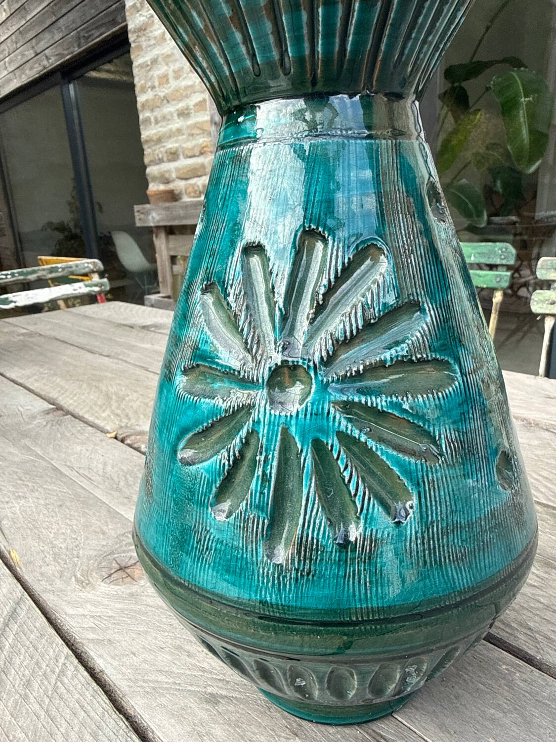 Blue ceramic vase