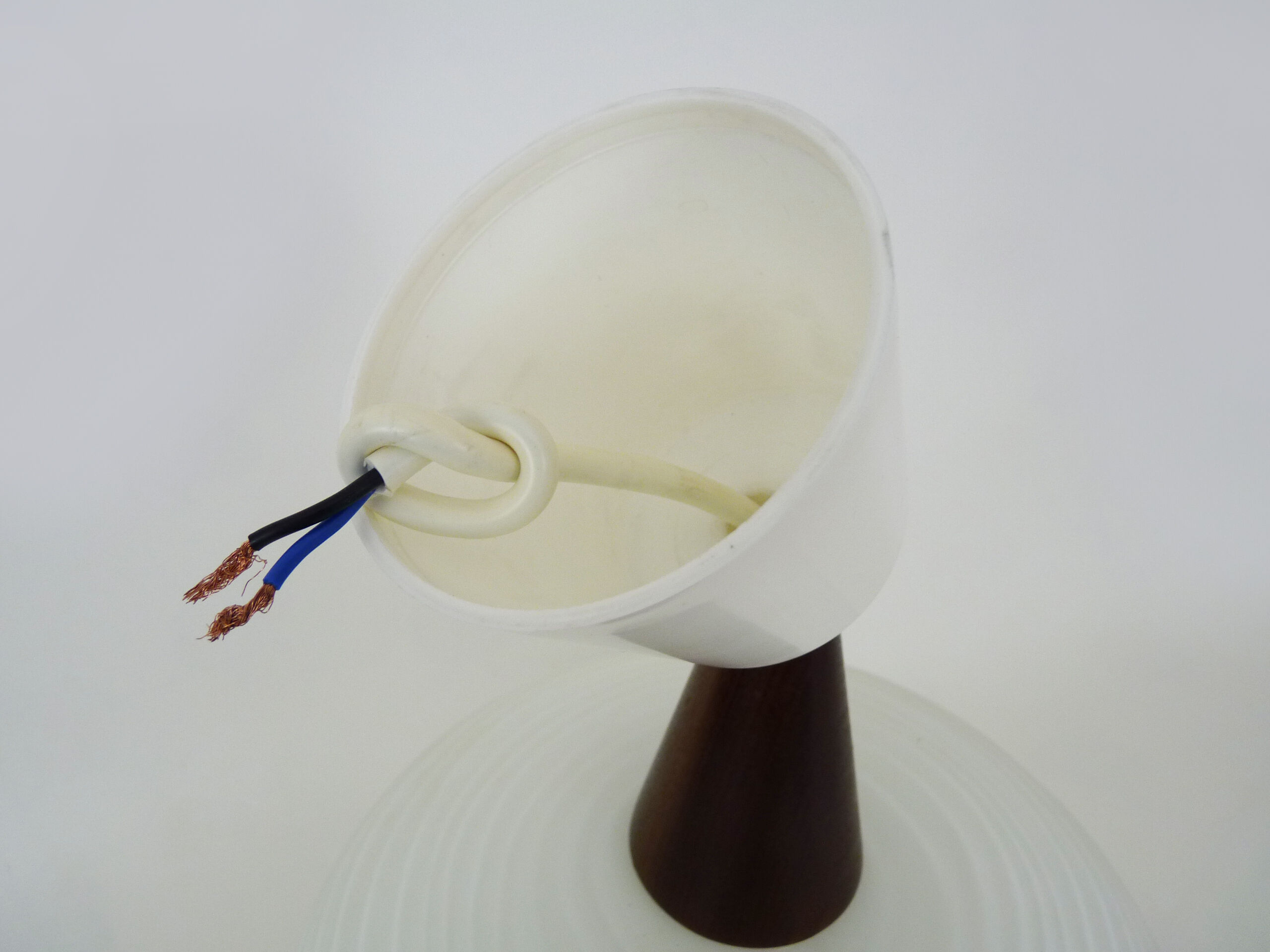 Scandinavian suspension teak and opaline, 1960 Denmark