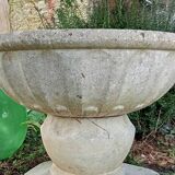 Old planter basin bird bath