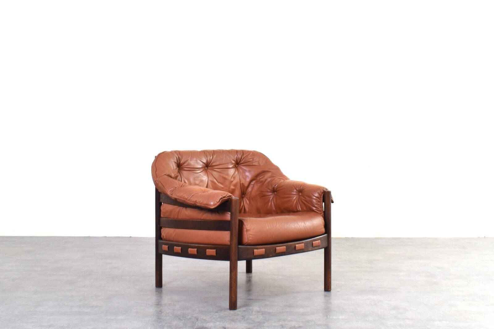 Mid-Century Oak & Leather Armchair by Arne Norell for Coja, 1960s.