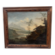 Oil on canvas "Seascape and Mountains" 19th century