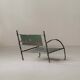 Fauteuil bas en fer forgé martelé, France, vers 1960