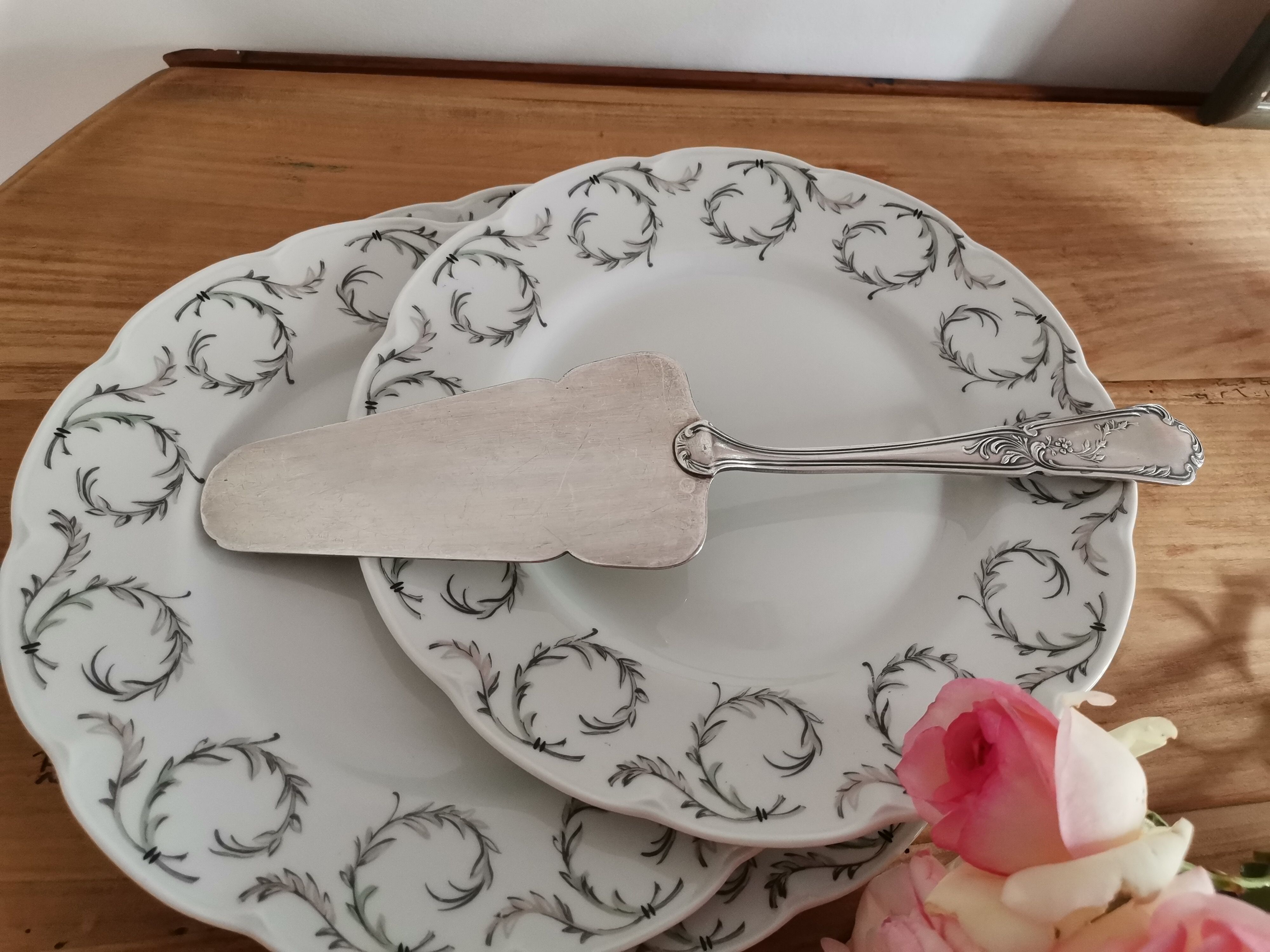 Silver metal cake shovel