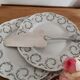 Silver metal cake shovel