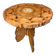 Ancienne petite table d’appoint tripode anglo-indienne en bois sculpté