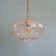Large vintage glass pendant light, with gold inclusions, 1970.