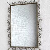 Rectangular mirror from the 1970s with brass outline
