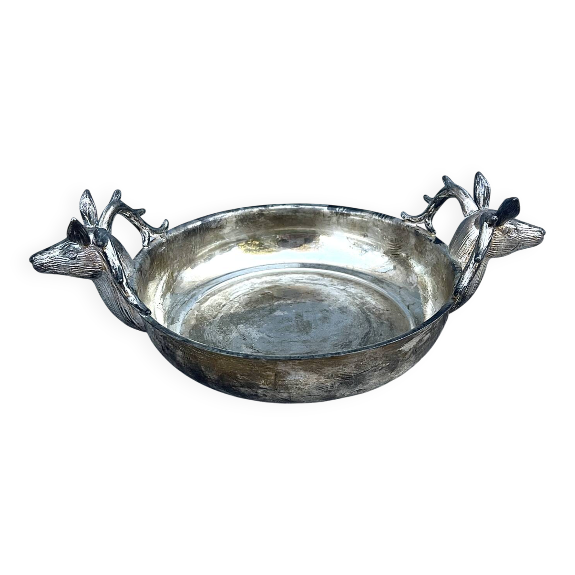 Stag Head Ice Dish Silver Plated Deer Barware
