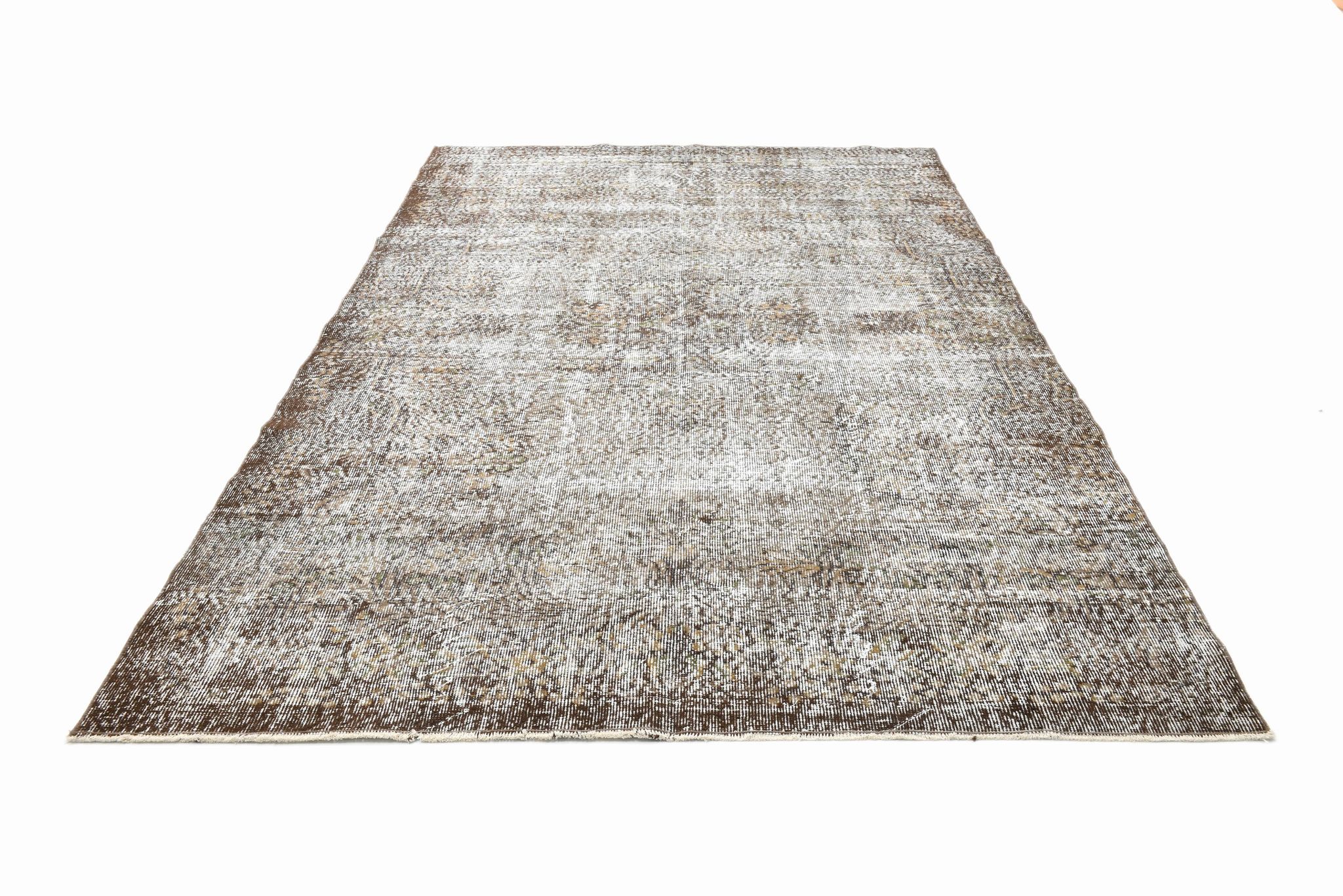 178x295Cm Persian Area Rug, Turkish Antique Rug, Faded Brown Vintage Rug
