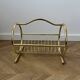 Gold Mid Century Modern Magazine Rack, 70s