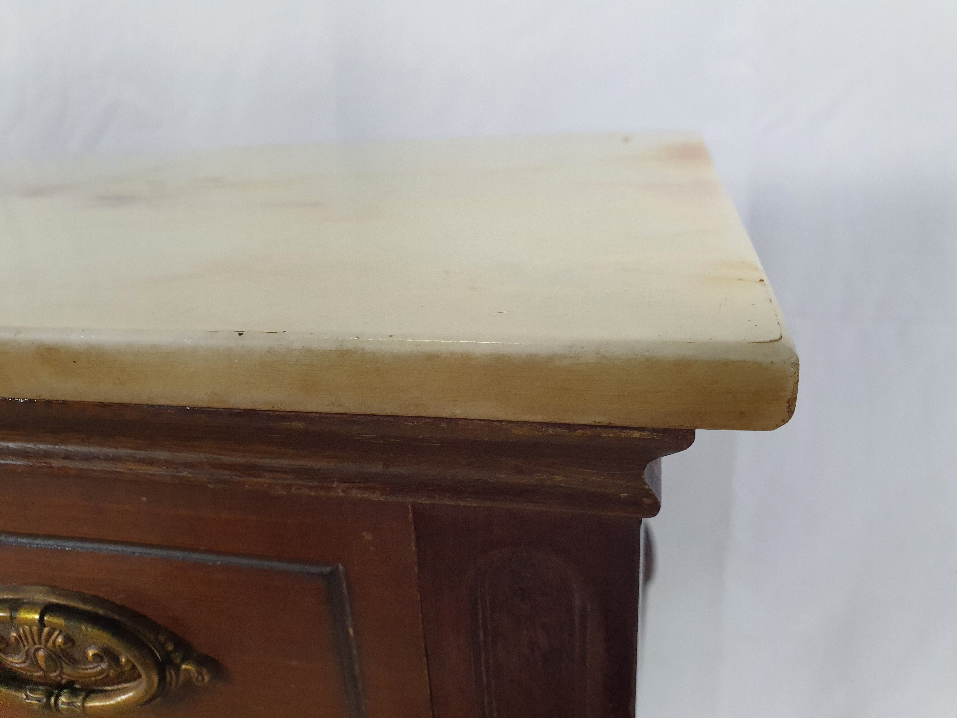 Pair of 1960s bedside tables with marble