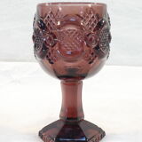 Advertising glass AVON purple decor in vintage relief