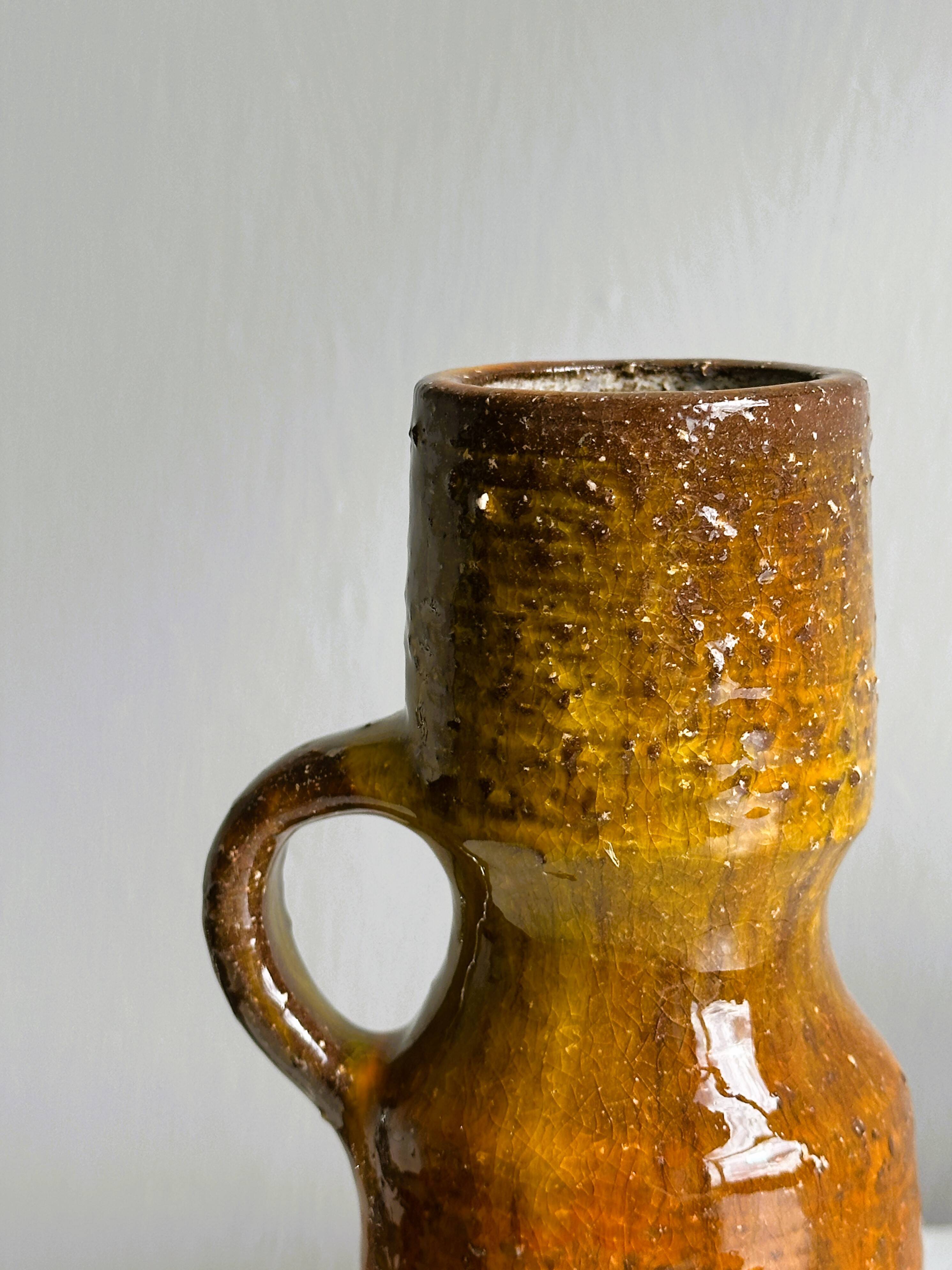 Rustic ceramic vase, vintage handmade pottery