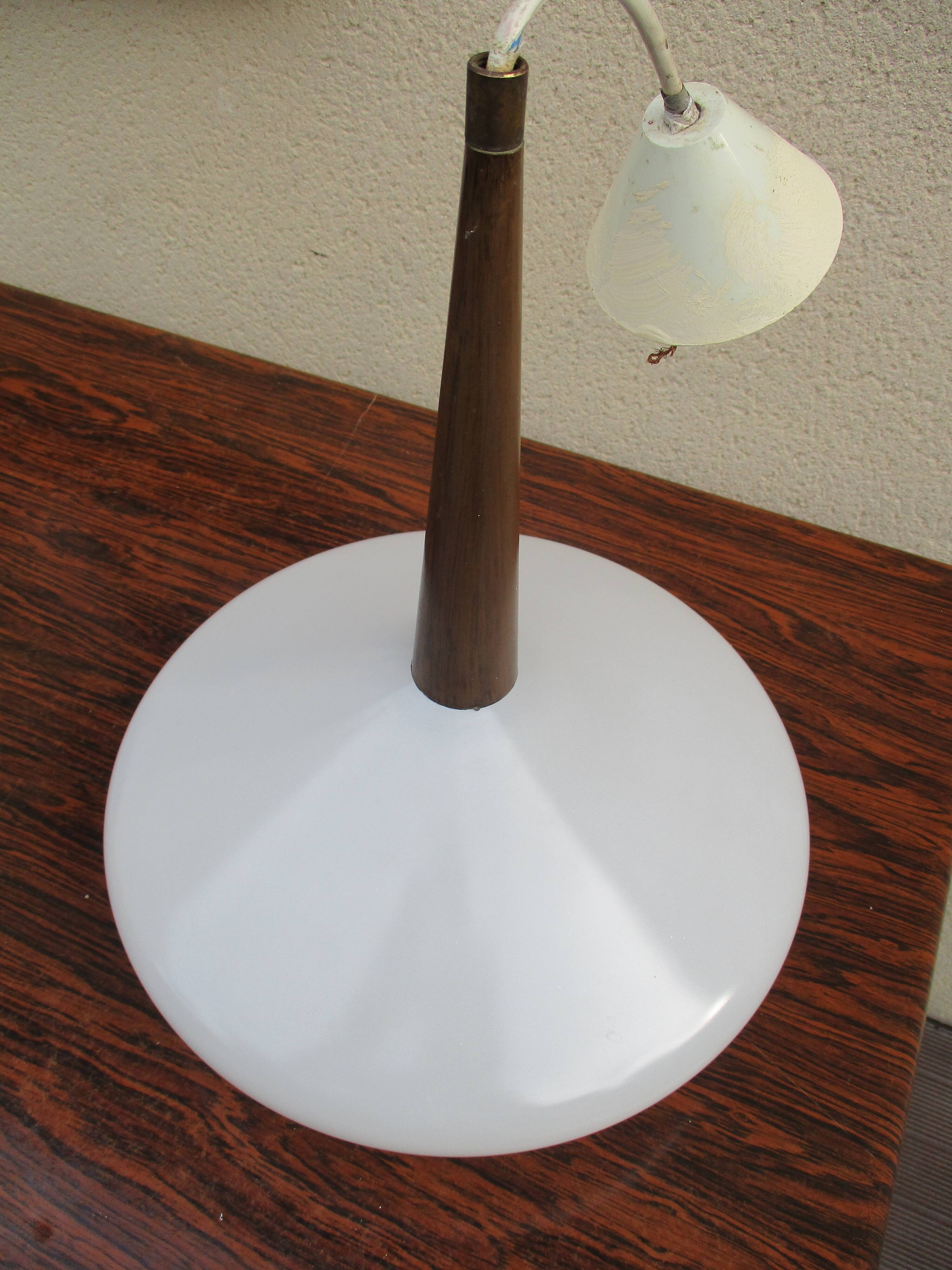 Suspension lustre scandinave opaline  vintage