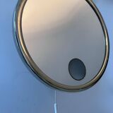 Vintage Brot adjustable golden mirror, magnifying and illuminating, France 1970