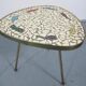 Vintage mosaic and brass table, 1950 s