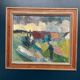 Huile sur toile suédoise – « Fermes » par Arnold William Pedersen