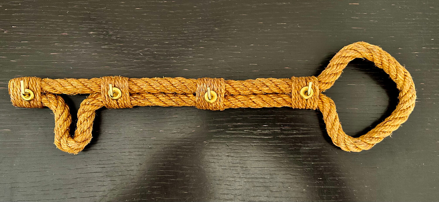Vintage rope coat hook by designers Audoux Minet