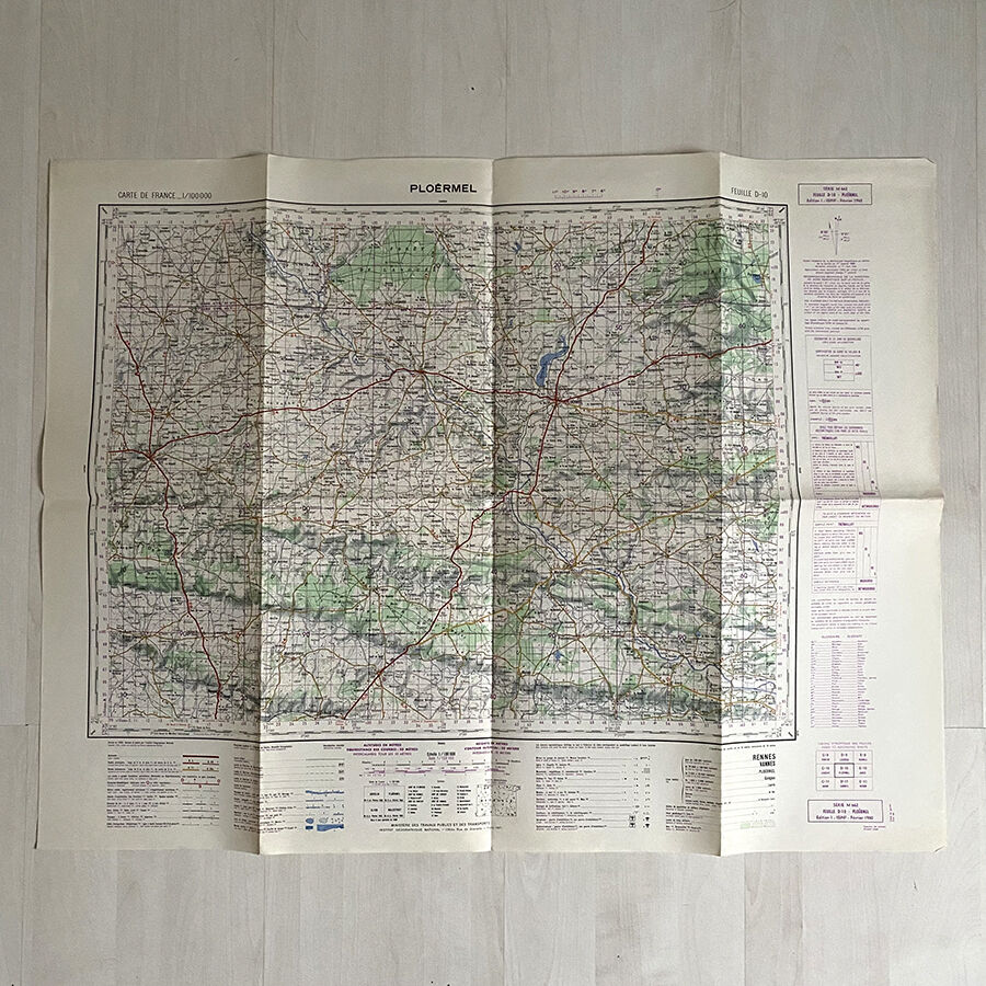 Map Ploermel 1960