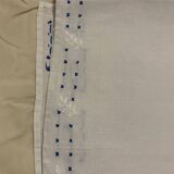 Nappe en lin blanc brodés bleu