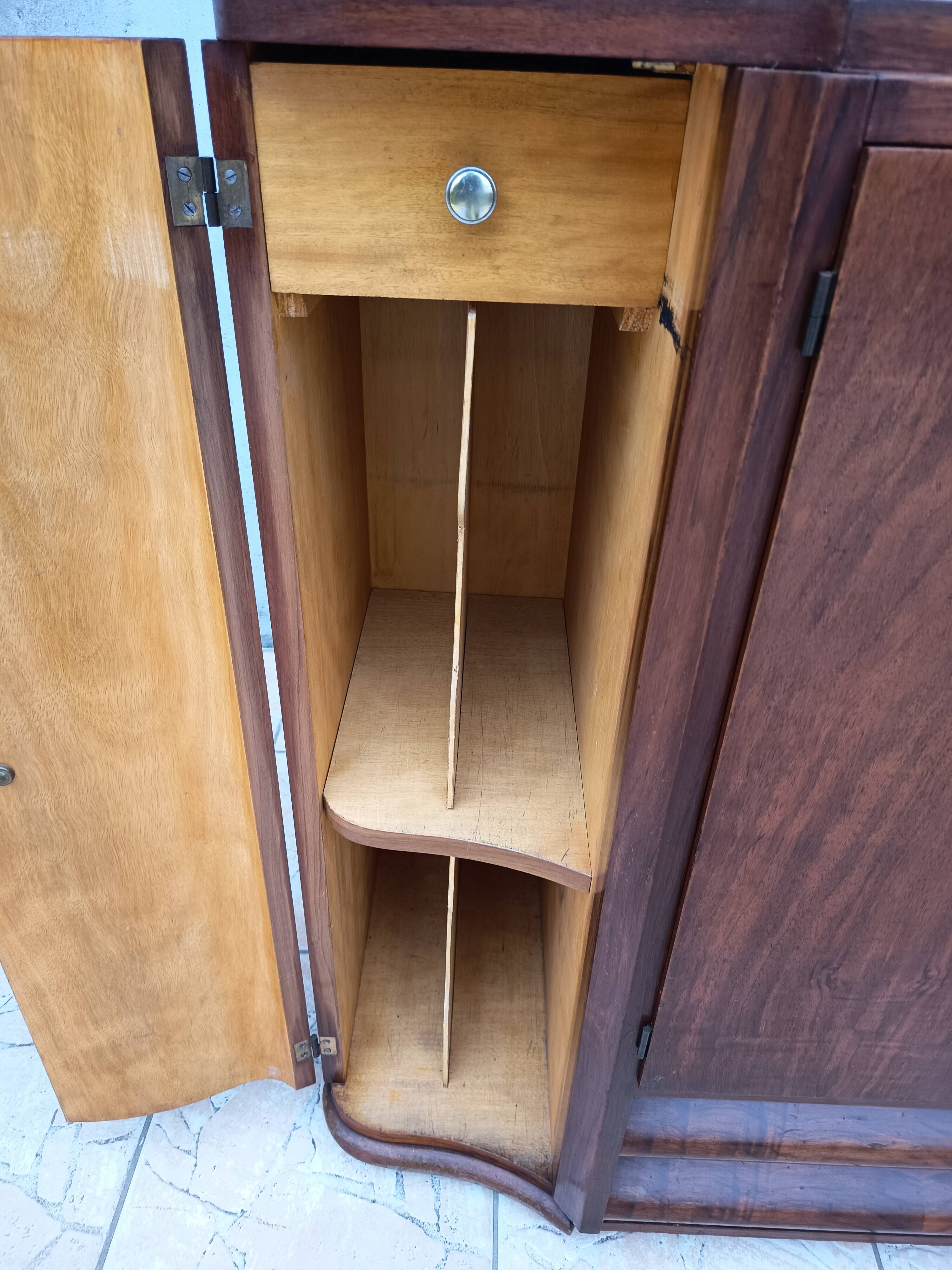 Art Deco walnut burl buffet